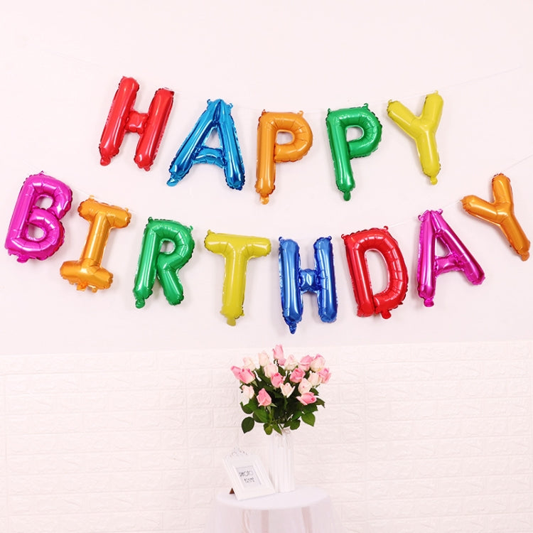 2 PCS 16 Inch Happy Birthday Letter Aluminum Film Balloon Birthday Party Decoration Specificationï¼š