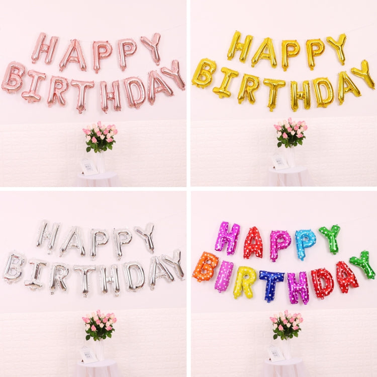 2 PCS 16 Inch Happy Birthday Letter Aluminum Film Balloon Birthday Party Decoration Specificationï¼š