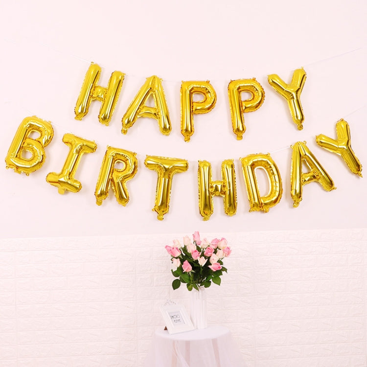 2 PCS 16 Inch Happy Birthday Letter Aluminum Film Balloon Birthday Party Decoration Specificationï¼š