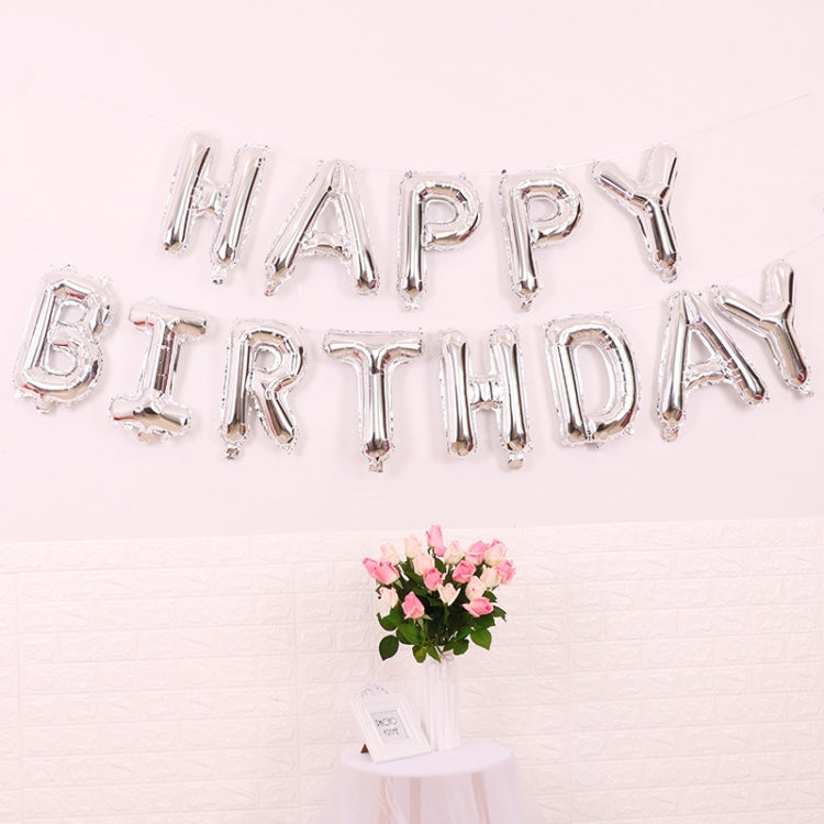 2 PCS 16 Inch Happy Birthday Letter Aluminum Film Balloon Birthday Party Decoration Specificationï¼š