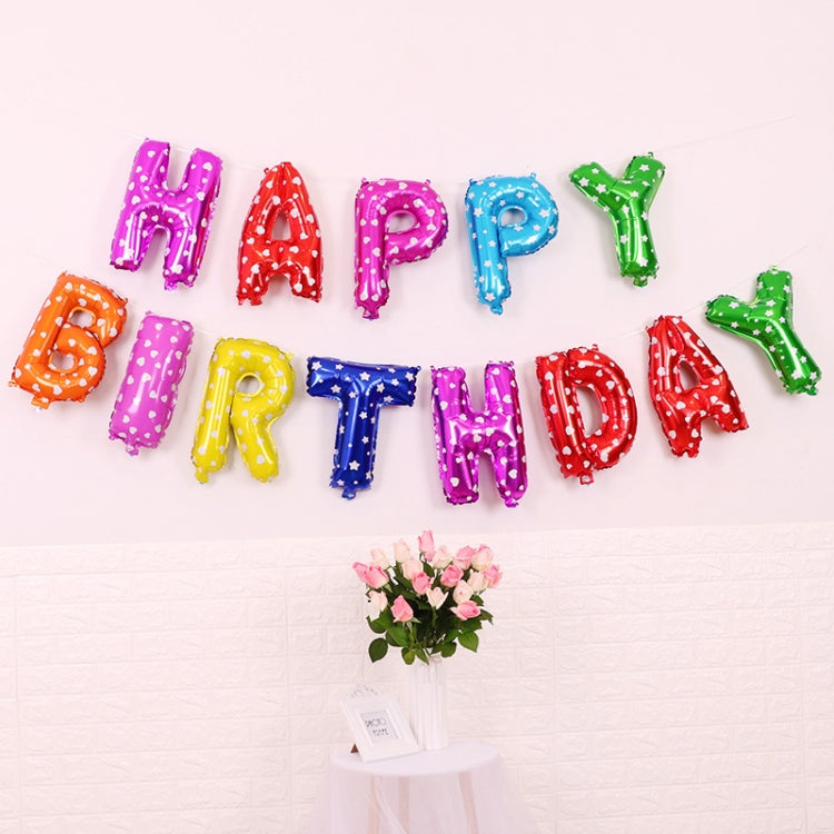 2 PCS 16 Inch Happy Birthday Letter Aluminum Film Balloon Birthday Party Decoration Specificationï¼š