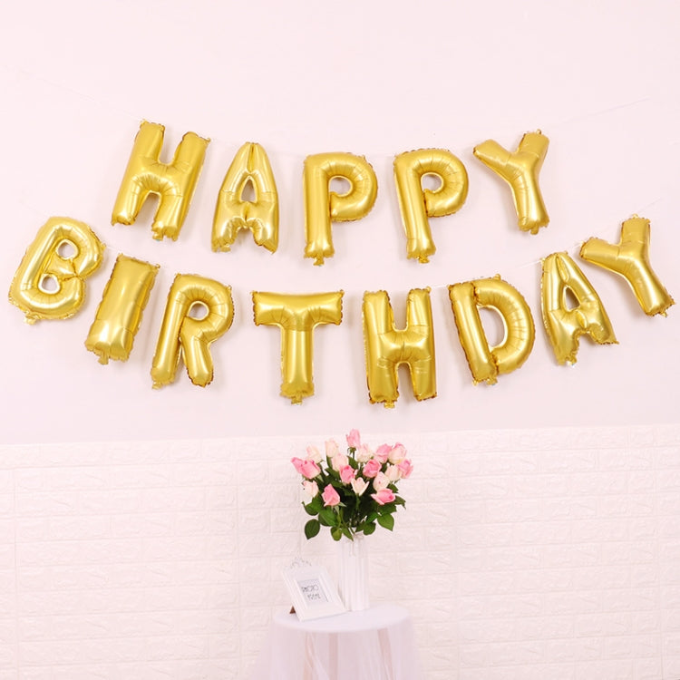 2 PCS 16 Inch Happy Birthday Letter Aluminum Film Balloon Birthday Party Decoration Specificationï¼š