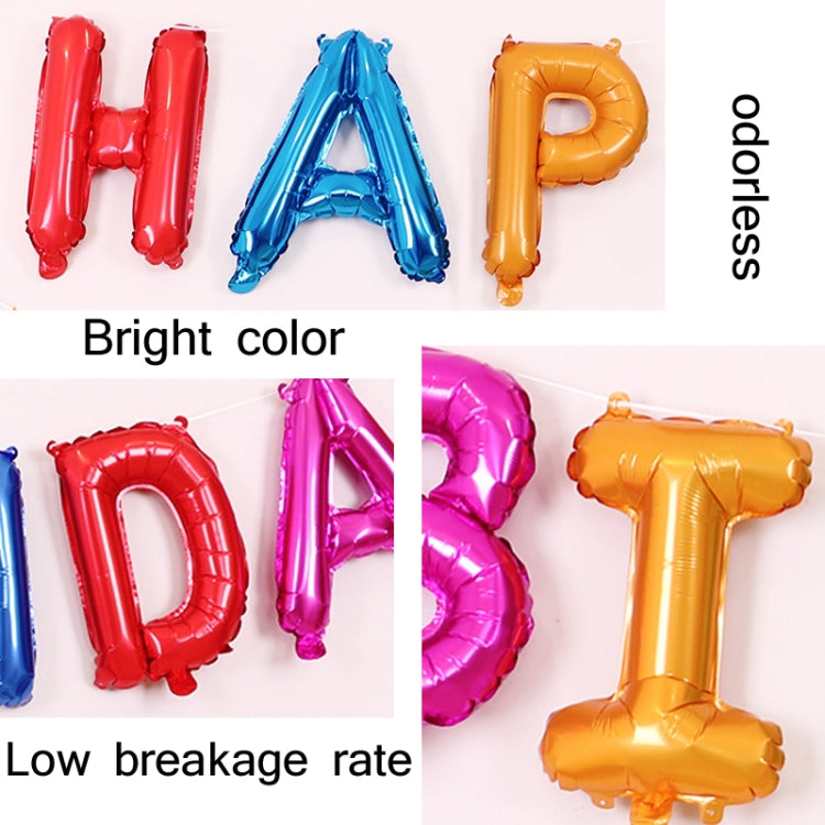 2 PCS 16 Inch Happy Birthday Letter Aluminum Film Balloon Birthday Party Decoration Specificationï¼š