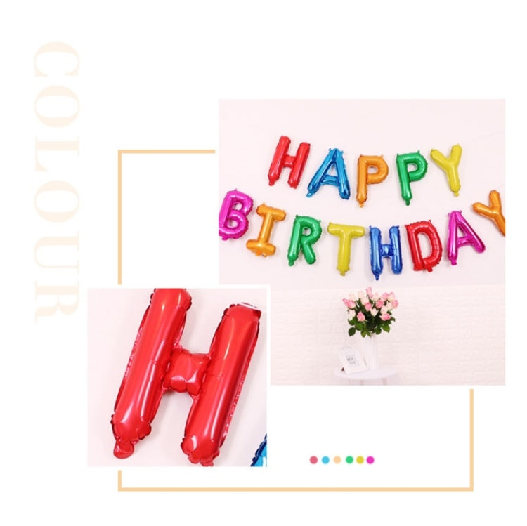 2 PCS 16 Inch Happy Birthday Letter Aluminum Film Balloon Birthday Party Decoration Specificationï¼š
