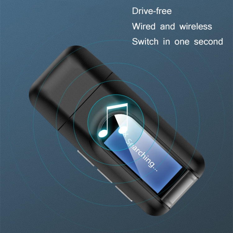 T11 2 In 1 USB Bluetooth 5.0 Transmitter And Receiver Audio Adapter With LCD Screenï¼ˆBlackï¼‰