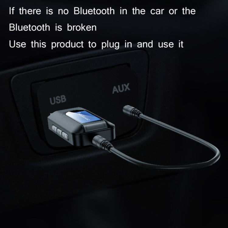 T11 2 In 1 USB Bluetooth 5.0 Transmitter And Receiver Audio Adapter With LCD Screenï¼ˆBlackï¼‰