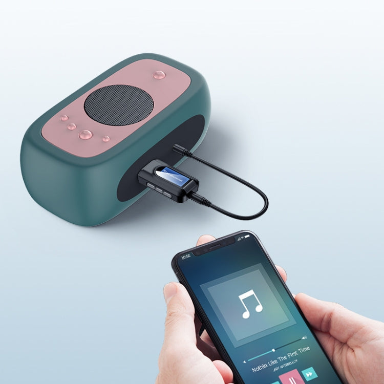 T11 2 In 1 USB Bluetooth 5.0 Transmitter And Receiver Audio Adapter With LCD Screenï¼ˆBlackï¼‰