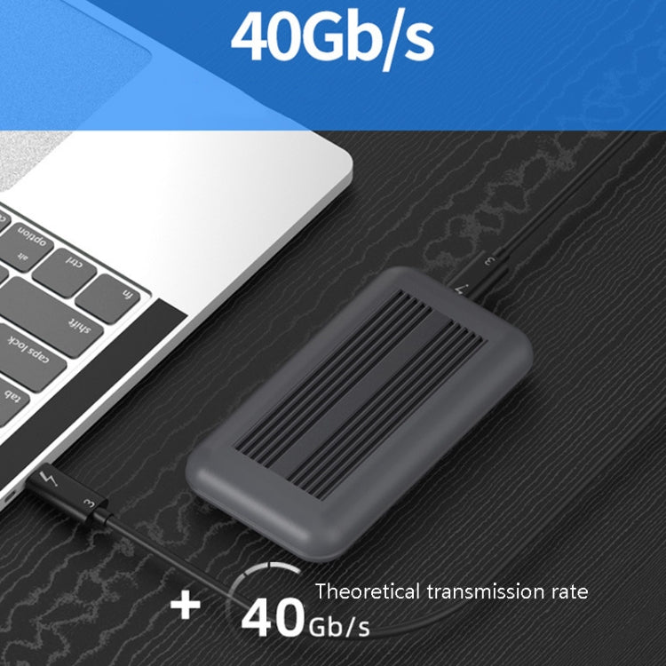 M8 Thunderbolt 3 Mobile HDD Enclosure M.2 NVME Solid SSD External Hard Base Shell(Gray)