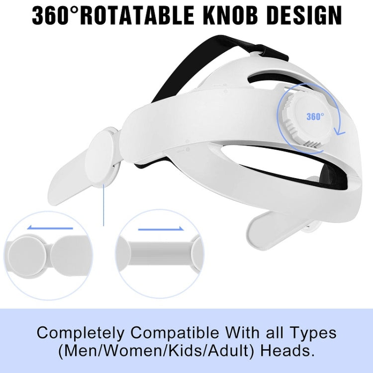 Head-Mounted Adjustable Decompression VR Helmet For Oculus Quest 2(White)