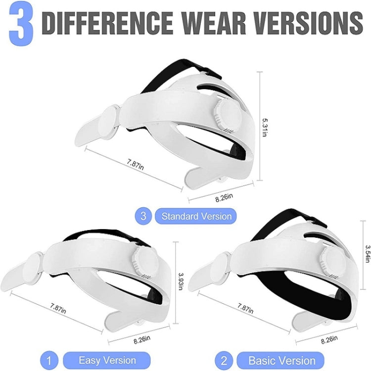 Head-Mounted Adjustable Decompression VR Helmet For Oculus Quest 2(White)