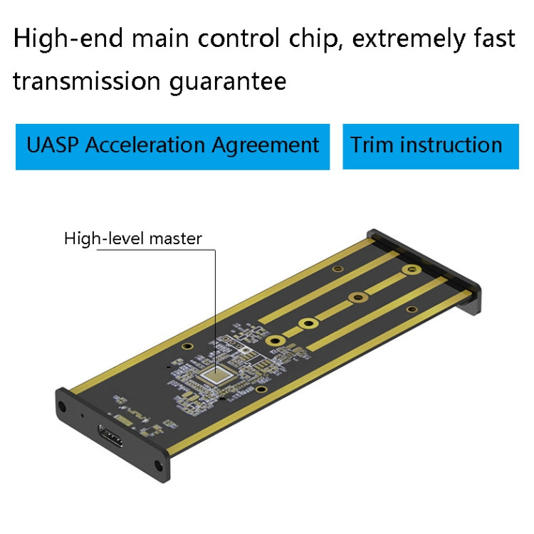 M.2 NVME / NGFF Mobile Hard Disk Box TYPE-C3.1 Notebook External Solid State Drive Box, Style: PC280K NVME Single Cable