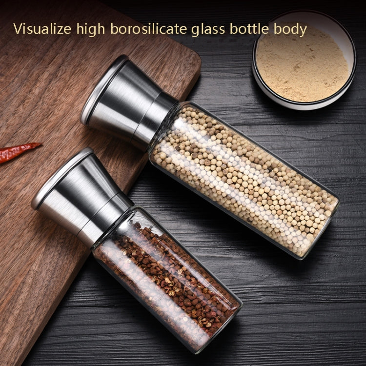 2 PCS 200ml 304 Stainless Steel Sea Salt Pepper Grinder Home Pepper Coffee  Manual Grinding Bottle