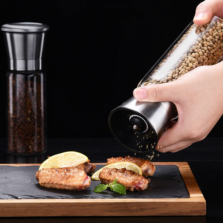 2 PCS 200ml 304 Stainless Steel Sea Salt Pepper Grinder Home Pepper Coffee  Manual Grinding Bottle