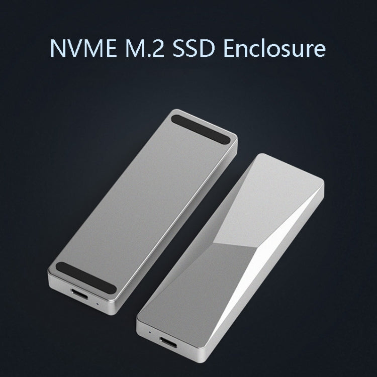 PC280A M.2 NVME Mobile Hard Disk Case USB3.1 Laptop External Solid State Drive Box(Dual Data Cable)