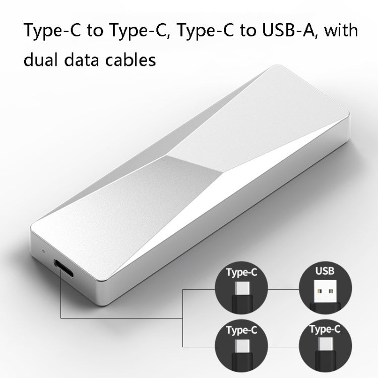 PC280A M.2 NVME Mobile Hard Disk Case USB3.1 Laptop External Solid State Drive Box(Dual Data Cable)