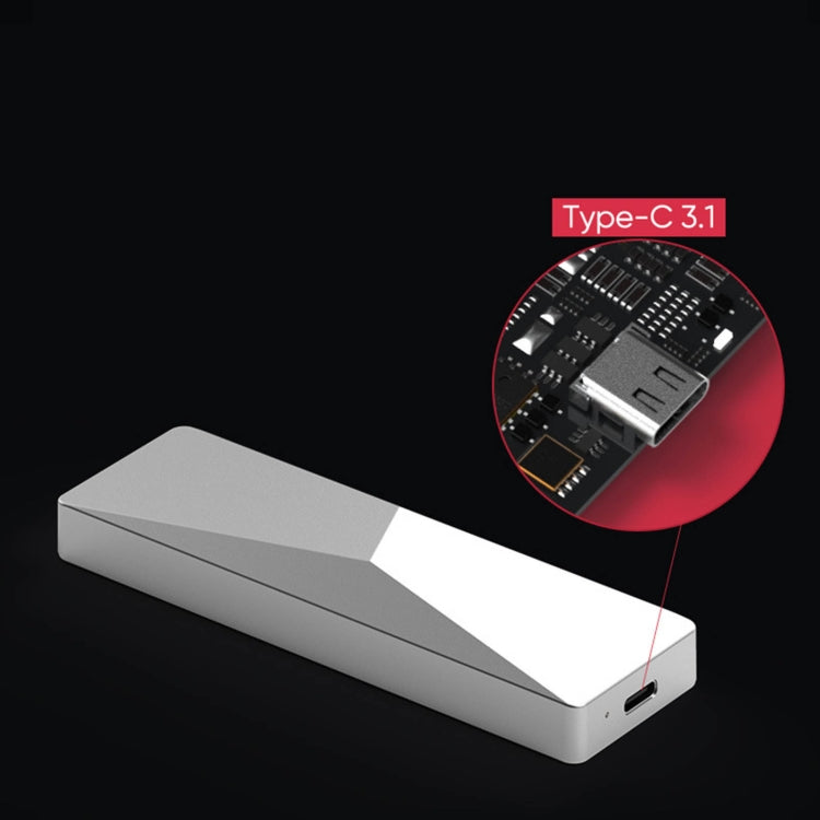 PC280A M.2 NVME Mobile Hard Disk Case USB3.1 Laptop External Solid State Drive Box(Dual Data Cable)