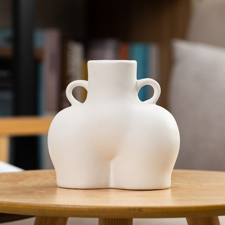 XQY-01 Home Ceramic Vase Decoration Crafts Ornaments Simulation Body Art Dried Flower Vase,Size: Small (Unglazed)