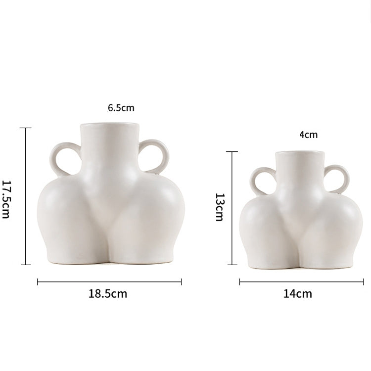 XQY-01 Home Ceramic Vase Decoration Crafts Ornaments Simulation Body Art Dried Flower Vase,Size: Large (Matte Black)