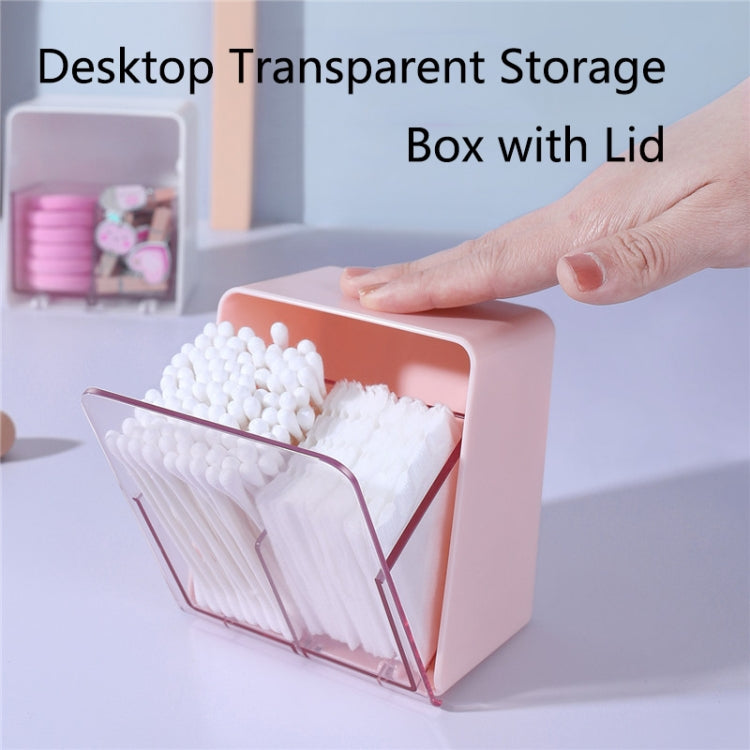 3 PCS HZ006 Desktop Transparent Double-Layer Cotton Swabs And Dustproof Storage Box With Lid