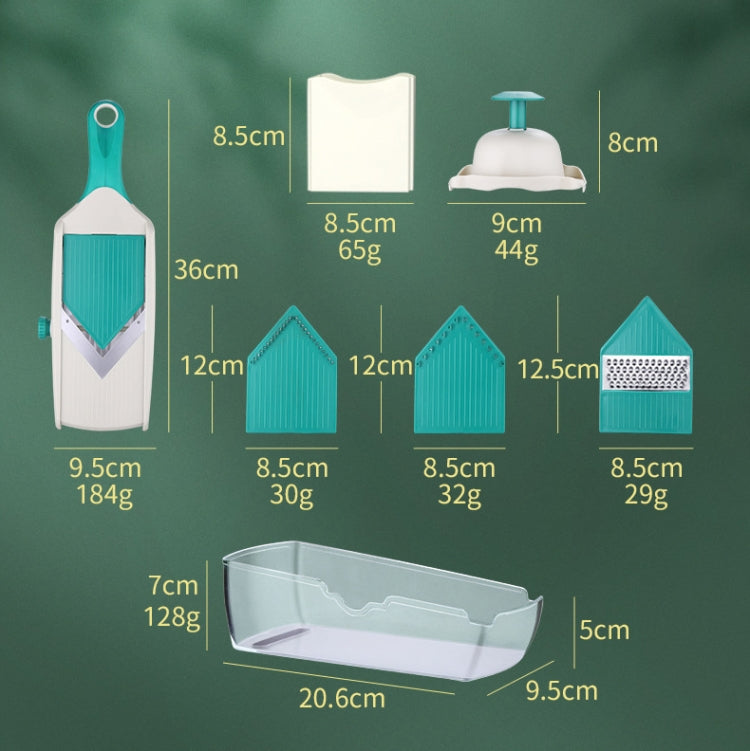 Multi-Function Slicker Home Kitchen Vegetable Fruit Slicer(Ink Green)
