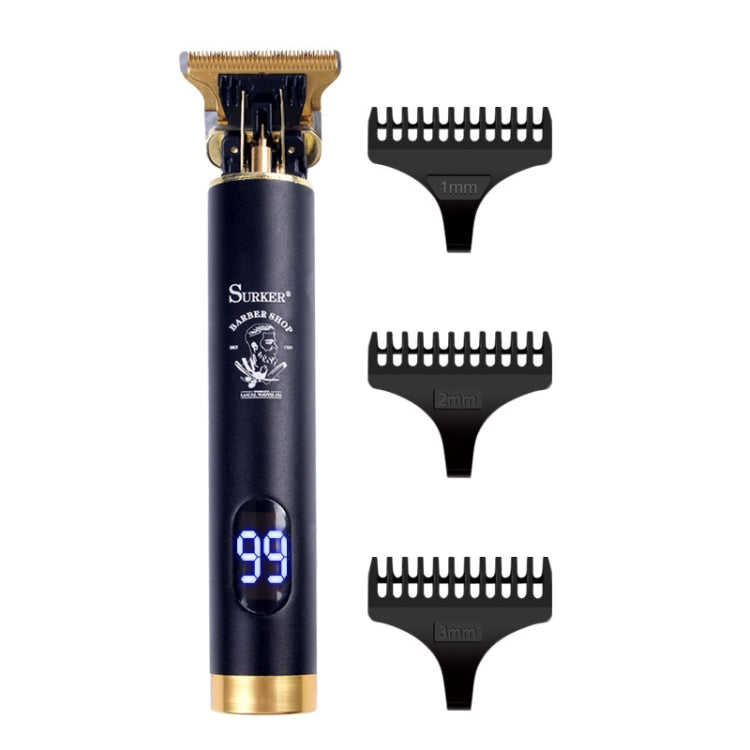 Surker SK-838  Electric LCD Digital Display Hair Clipper USB Charging Oil Head Engraving Hair Clipper(Black)