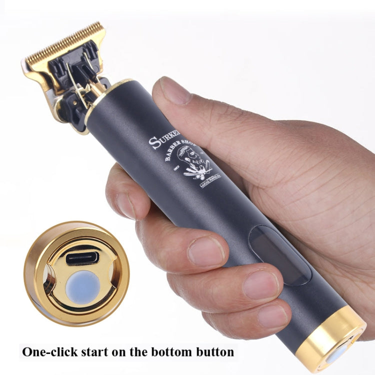 Surker SK-838  Electric LCD Digital Display Hair Clipper USB Charging Oil Head Engraving Hair Clipper(Black)