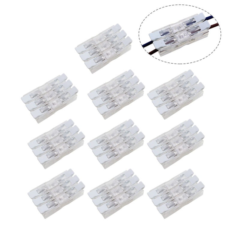 10 PCS Fast Terminal Block 2P Dual Pressing Terminal Connector Spring-Type Un-Lock Screw Connector, Specification: 928-M3 Transparent Narrow