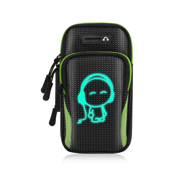 2 PCS Running Mobile Phone Arm Bag Sports Wrist Bag Universal For Mobile Phones Within 6 Inche, Colour: Green Doll