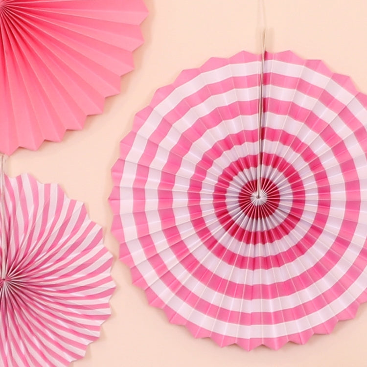 2 Packs  Birthday Party Wedding Color Three-Dimensional Folding Fan Round Paper Fan Garland Ornaments