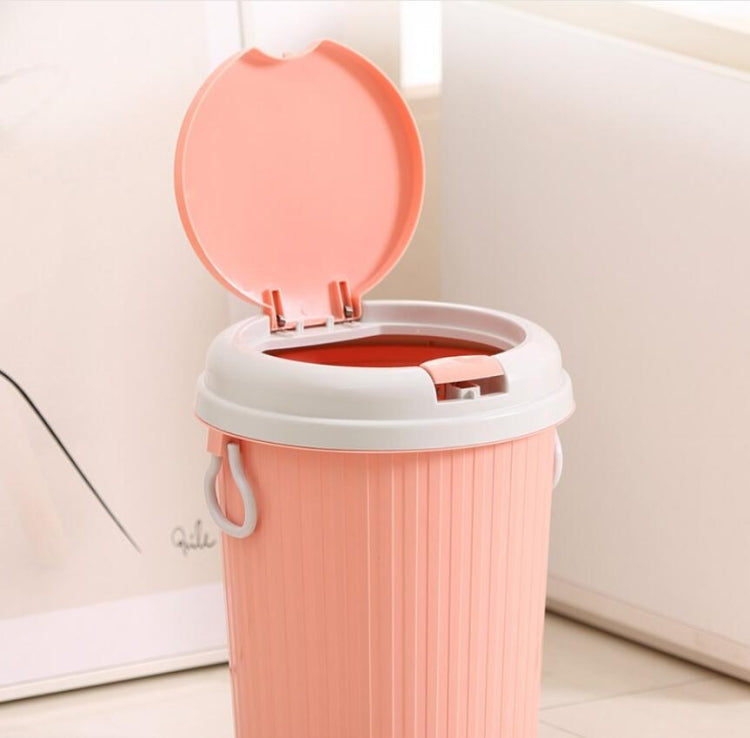 10 PCS Household Kitchen Living Room Bullet-type Plastic Trash Can, Size:S 16.5x21.5x28cm(Pink)