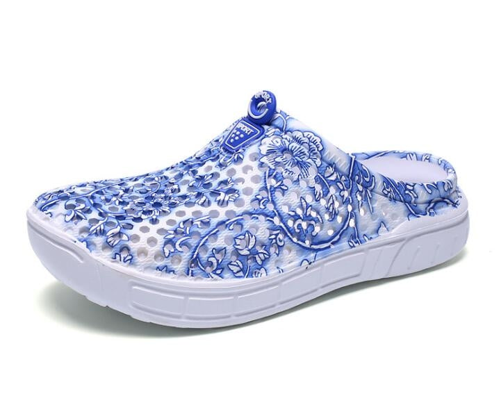Hollow Hole Shoes Light and Breathable Home Half Slippers Beach Shoes for Women, Size:37
