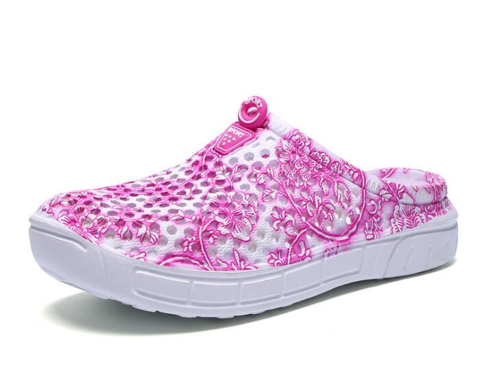 Hollow Hole Shoes Light and Breathable Home Half Slippers Beach Shoes for Women, Size:37