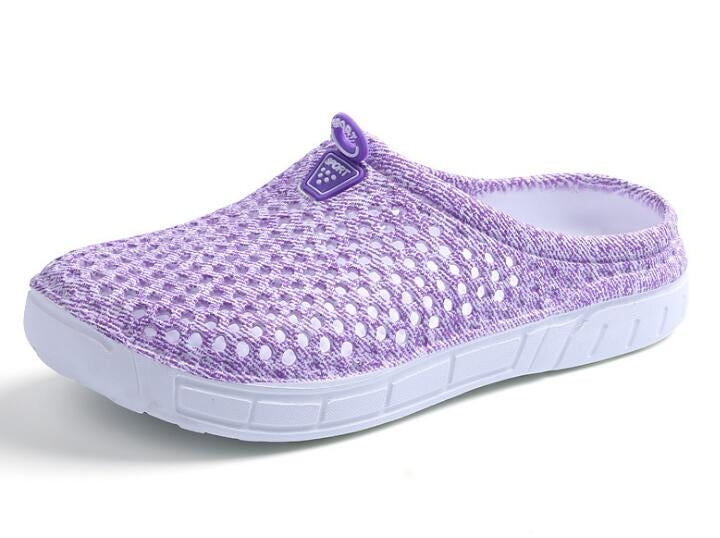 Hollow Hole Shoes Light and Breathable Home Half Slippers Beach Shoes for Women, Size:37