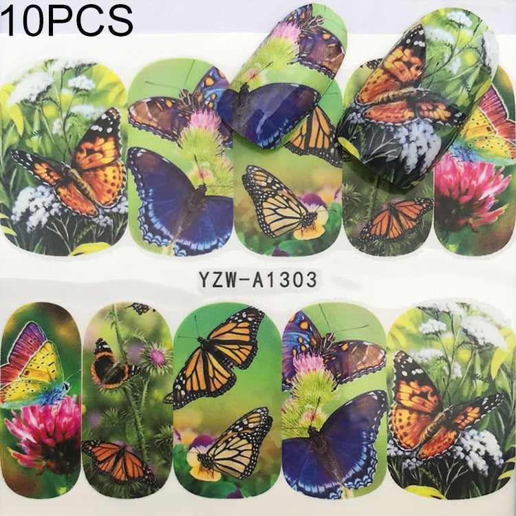10 PCS Dandelion Nail Art Water Decals Transfer Sticker Manicure Nail Decoration