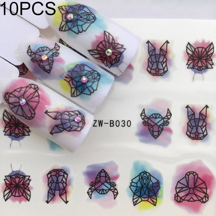10 PCS Dandelion Nail Art Water Decals Transfer Sticker Manicure Nail Decoration