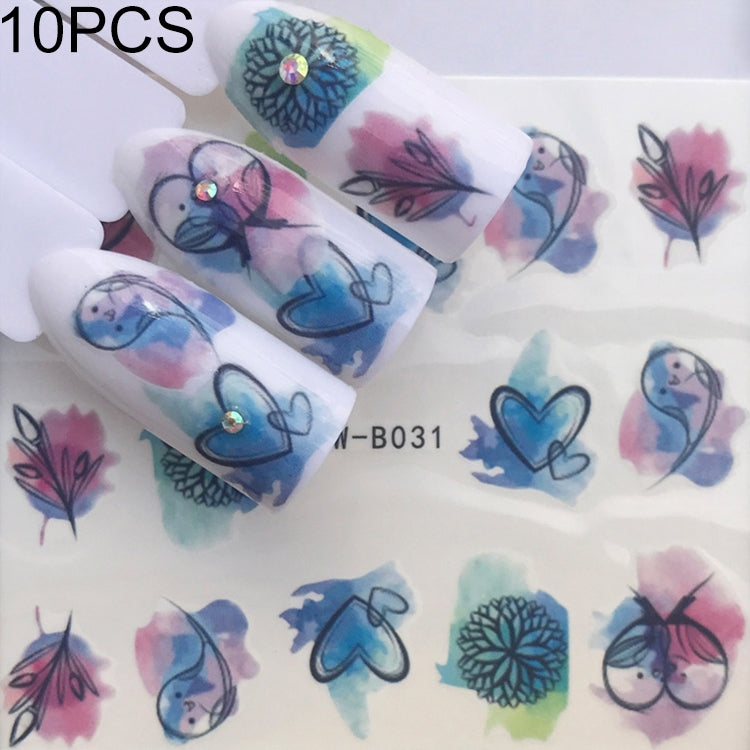 10 PCS Dandelion Nail Art Water Decals Transfer Sticker Manicure Nail Decoration