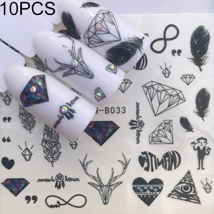 10 PCS Dandelion Nail Art Water Decals Transfer Sticker Manicure Nail Decoration