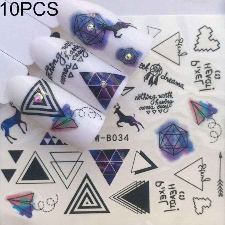 10 PCS Dandelion Nail Art Water Decals Transfer Sticker Manicure Nail Decoration