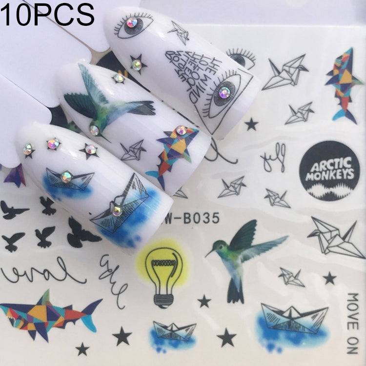 10 PCS Dandelion Nail Art Water Decals Transfer Sticker Manicure Nail Decoration