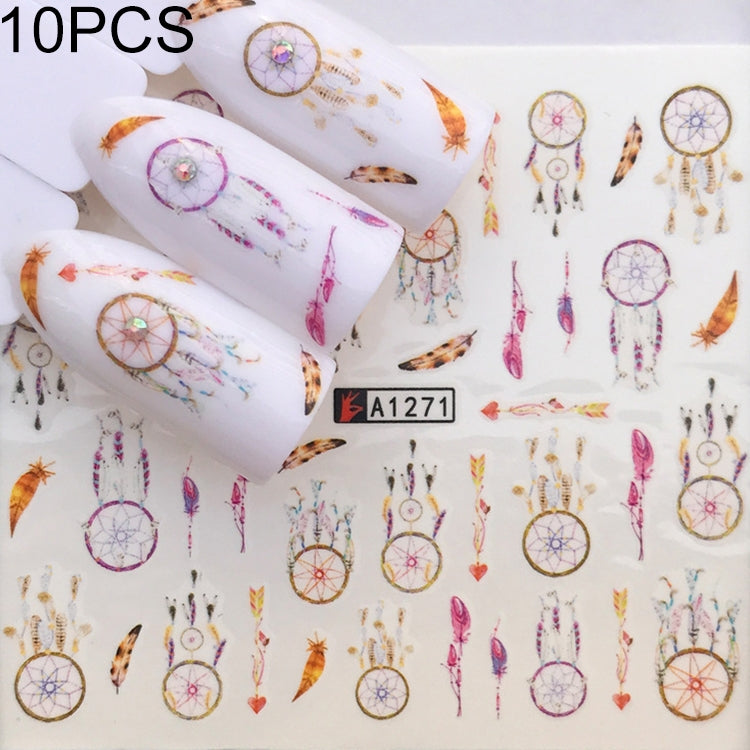 10 PCS Dandelion Nail Art Water Decals Transfer Sticker Manicure Nail Decoration