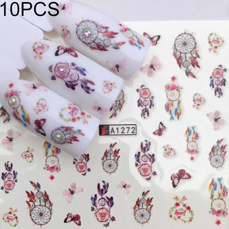 10 PCS Dandelion Nail Art Water Decals Transfer Sticker Manicure Nail Decoration
