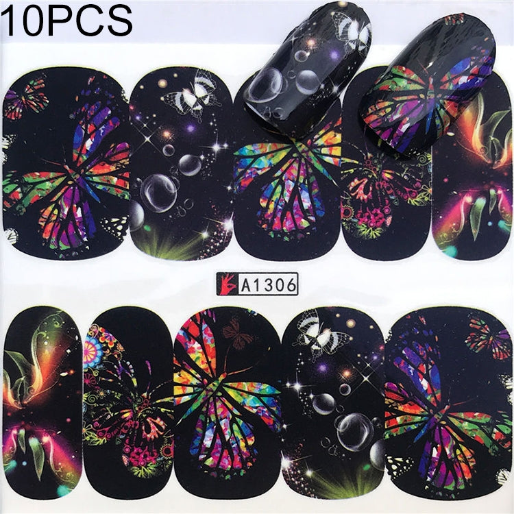 10 PCS Dandelion Nail Art Water Decals Transfer Sticker Manicure Nail Decoration