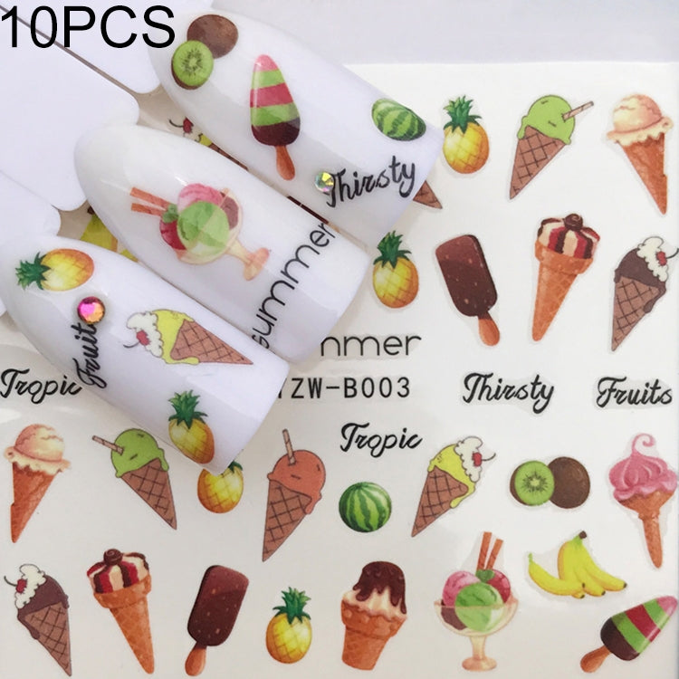 10 PCS Dandelion Nail Art Water Decals Transfer Sticker Manicure Nail Decoration