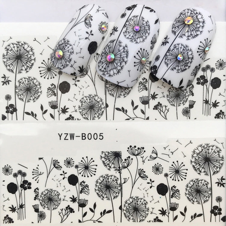 10 PCS Dandelion Nail Art Water Decals Transfer Sticker Manicure Nail Decoration