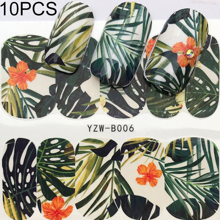 10 PCS Dandelion Nail Art Water Decals Transfer Sticker Manicure Nail Decoration