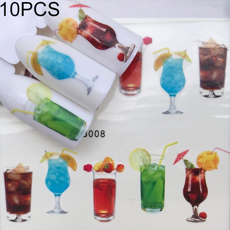 10 PCS Dandelion Nail Art Water Decals Transfer Sticker Manicure Nail Decoration