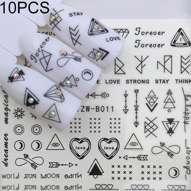 10 PCS Dandelion Nail Art Water Decals Transfer Sticker Manicure Nail Decoration
