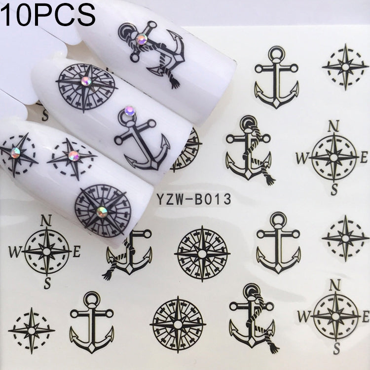 10 PCS Dandelion Nail Art Water Decals Transfer Sticker Manicure Nail Decoration