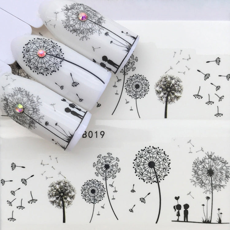 10 PCS Dandelion Nail Art Water Decals Transfer Sticker Manicure Nail Decoration