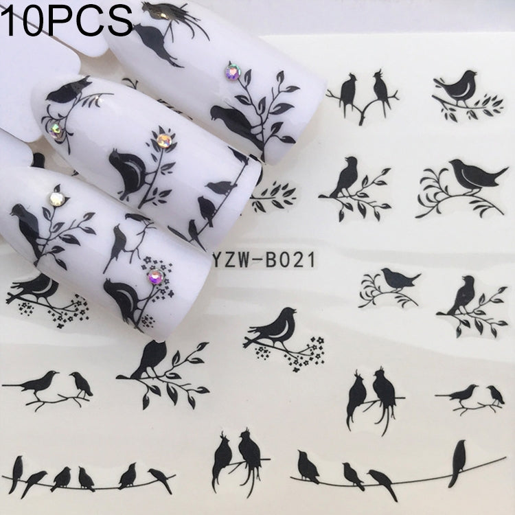 10 PCS Dandelion Nail Art Water Decals Transfer Sticker Manicure Nail Decoration